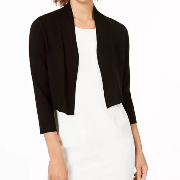 Calvin Klein Black Shrug 95% Poly 5% Spandex Size Large - Picture 2 of 9